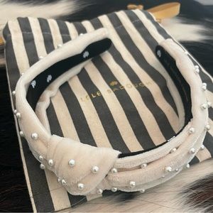 NWOT Lele Sadoughi x J Crew Slim Velvet Pearl Headband